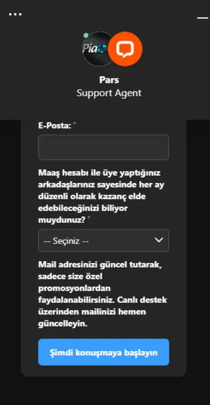 Piabet Müşteri Hizmetleri